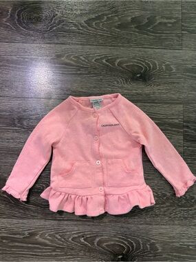 Calvin Klein Jeans Pink Ruffle Hem Cardigan